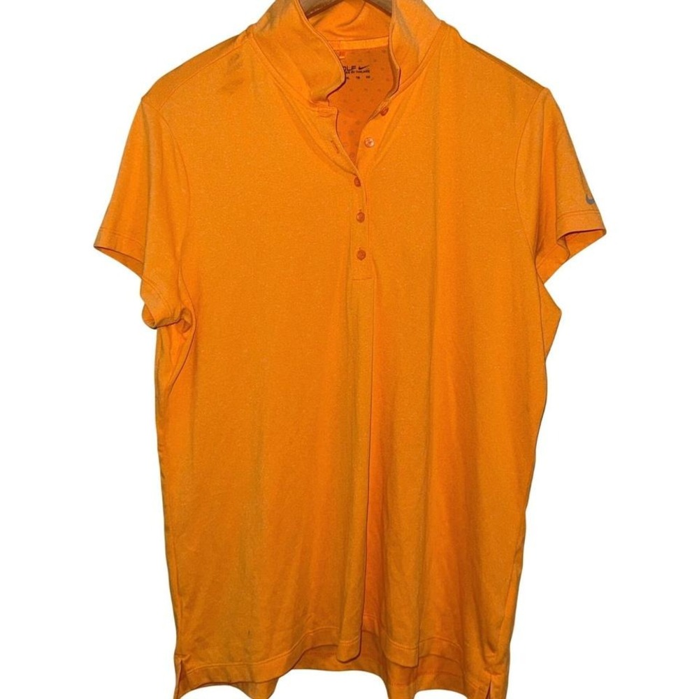 Nike Golf Dri FIT Mens Orange Polo Shirt Short Sleeve Performance Size XL